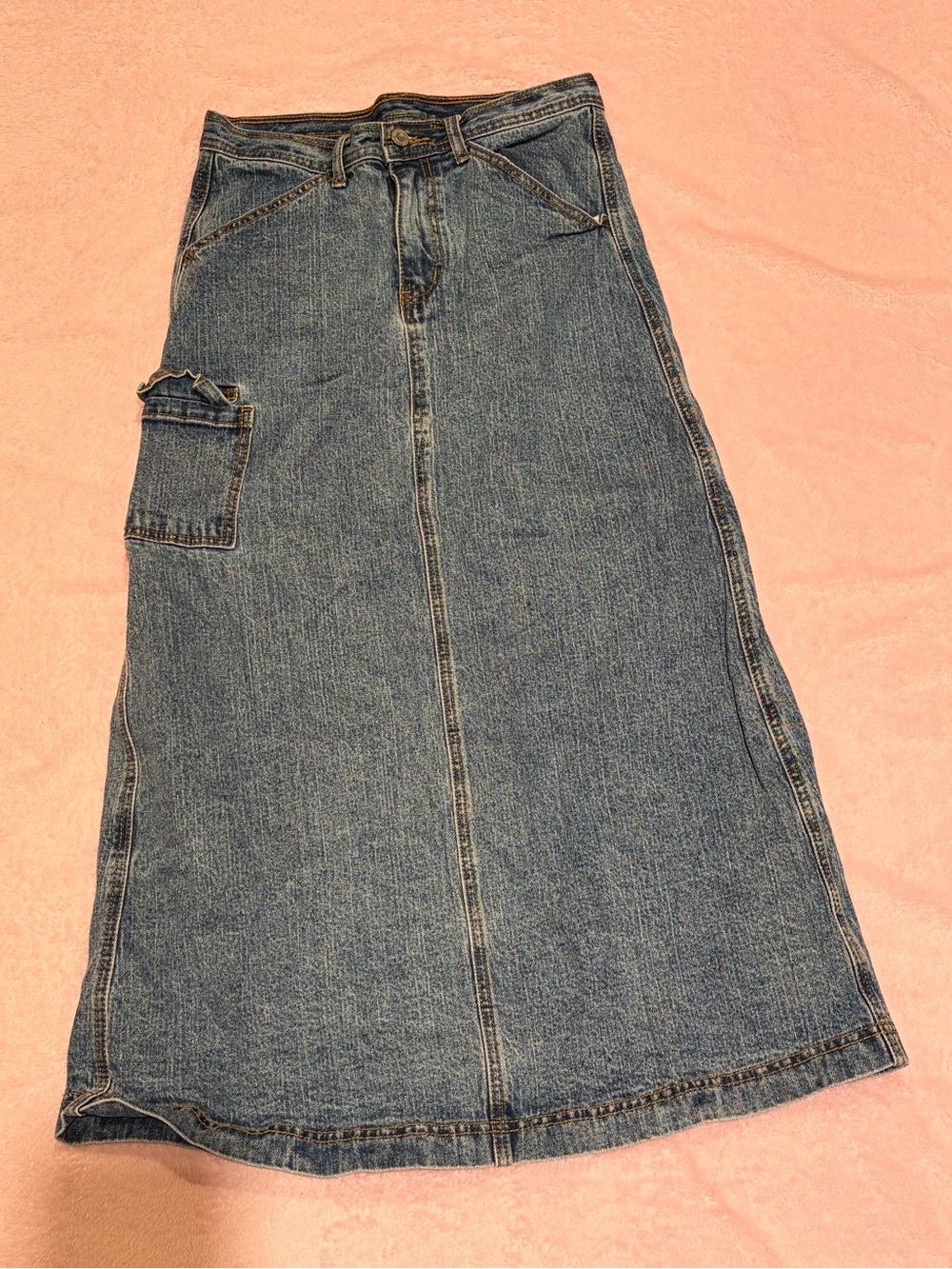 J Galt Classic Blue Denim Maxi Skirt - Women Jeans